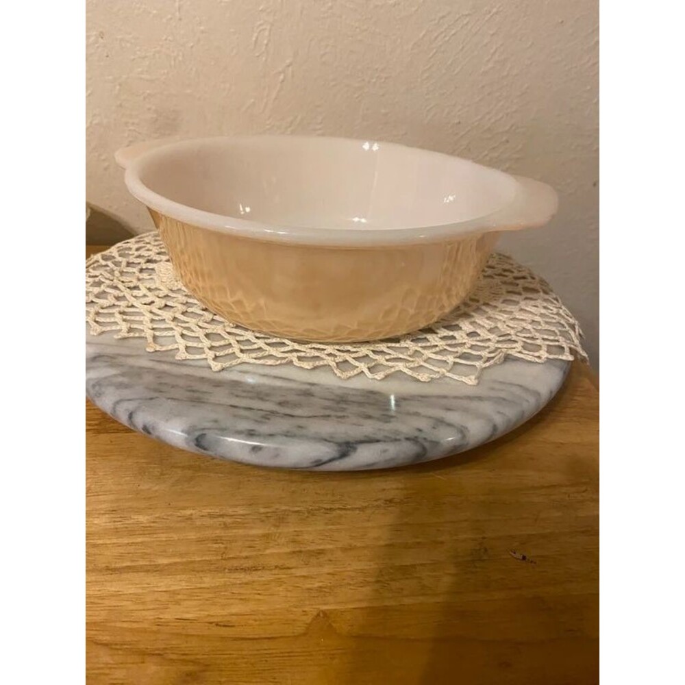 Vintage Fire-King Peach Lustre Casserole Dish